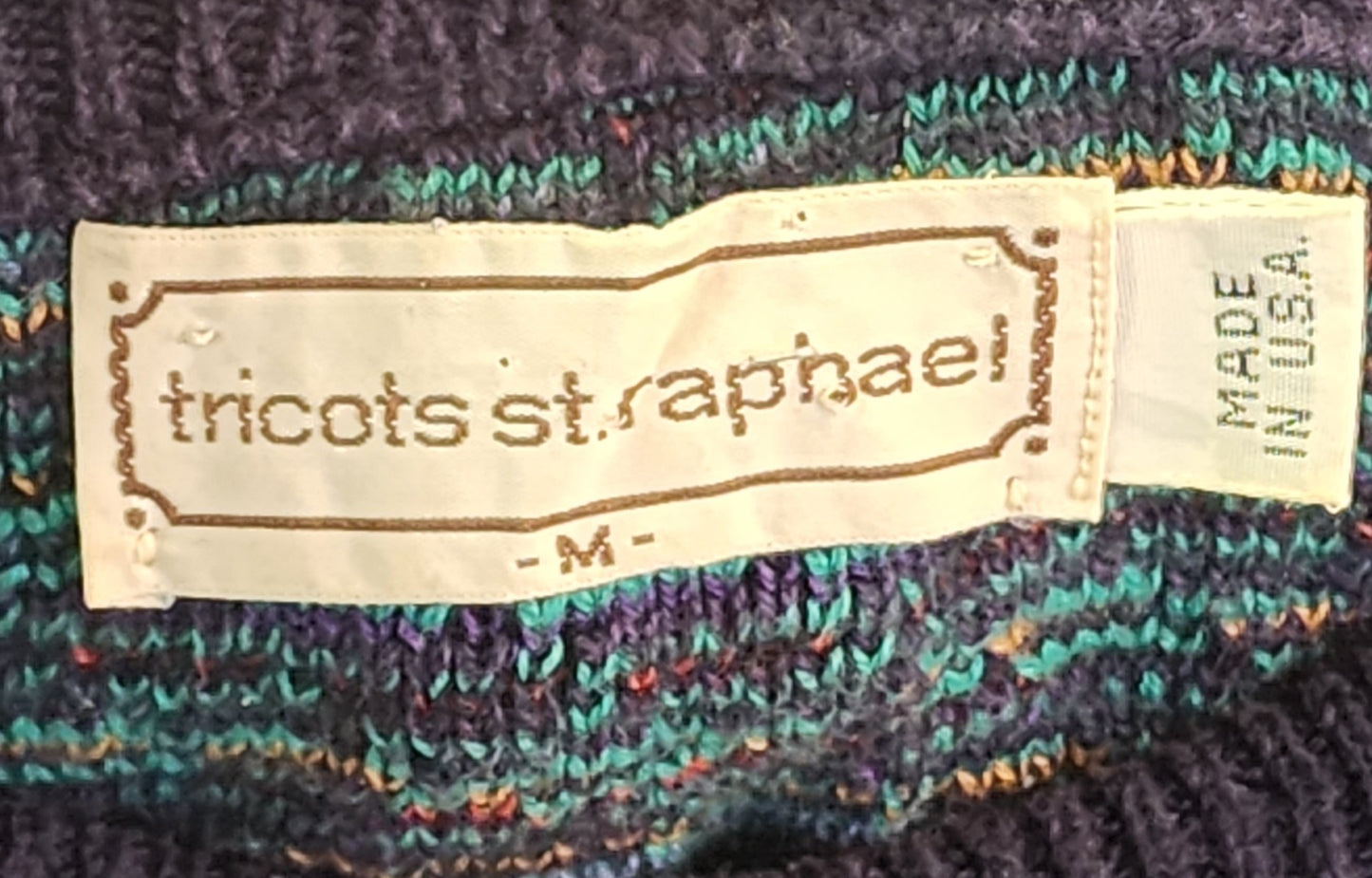 Vintage Tricots St Rafael Crew Neck Sweater - Silky Soft Cotton Rayon Blend