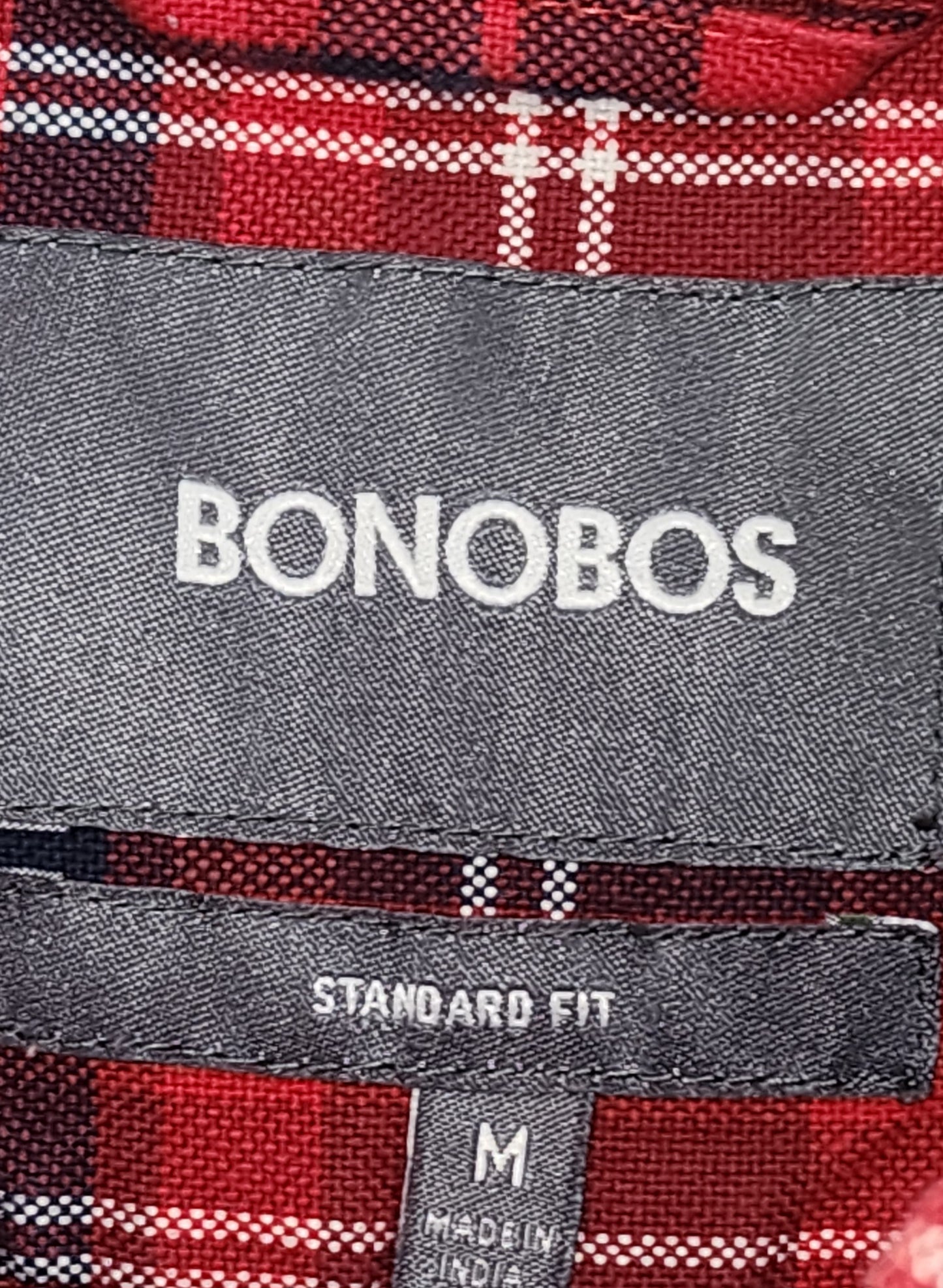 Bonobos Men's Red & Black Lining Full Sleeve Shirt