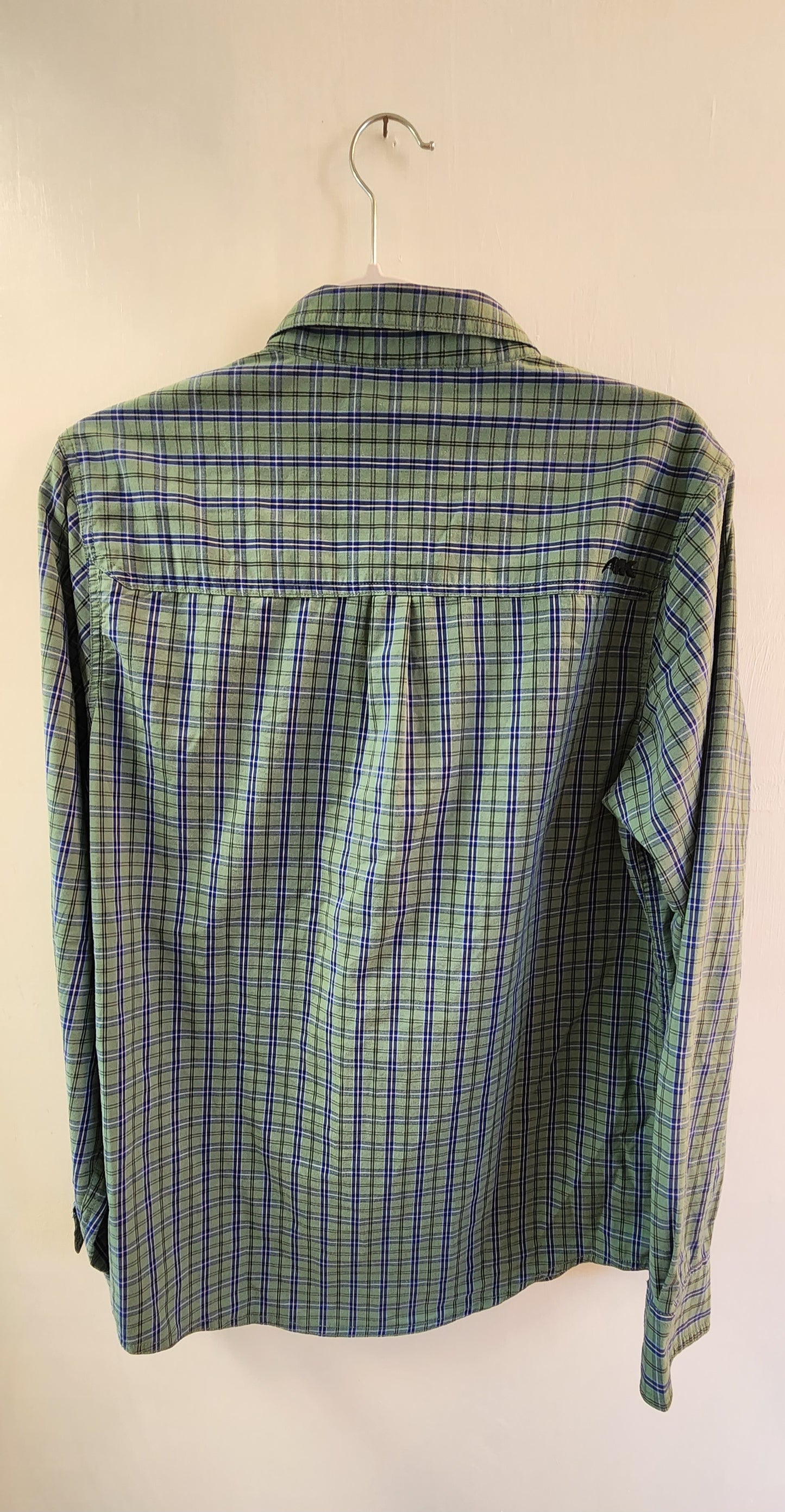 Mountain Khakis Blue & Green Checks Men's Relaxed Fit Full Sleeve Shirt - M