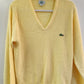 Vintage Yellow Izod Lacoste V-Neck Orlon Acrylic Sweater - Mens Small