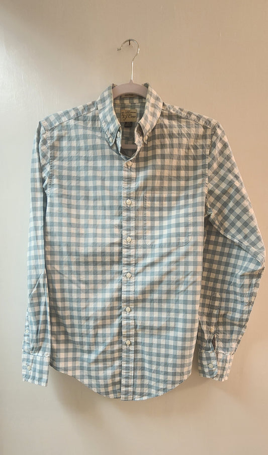 J Crew Cotton Checks Men's Full Sleeve Shirt - XS