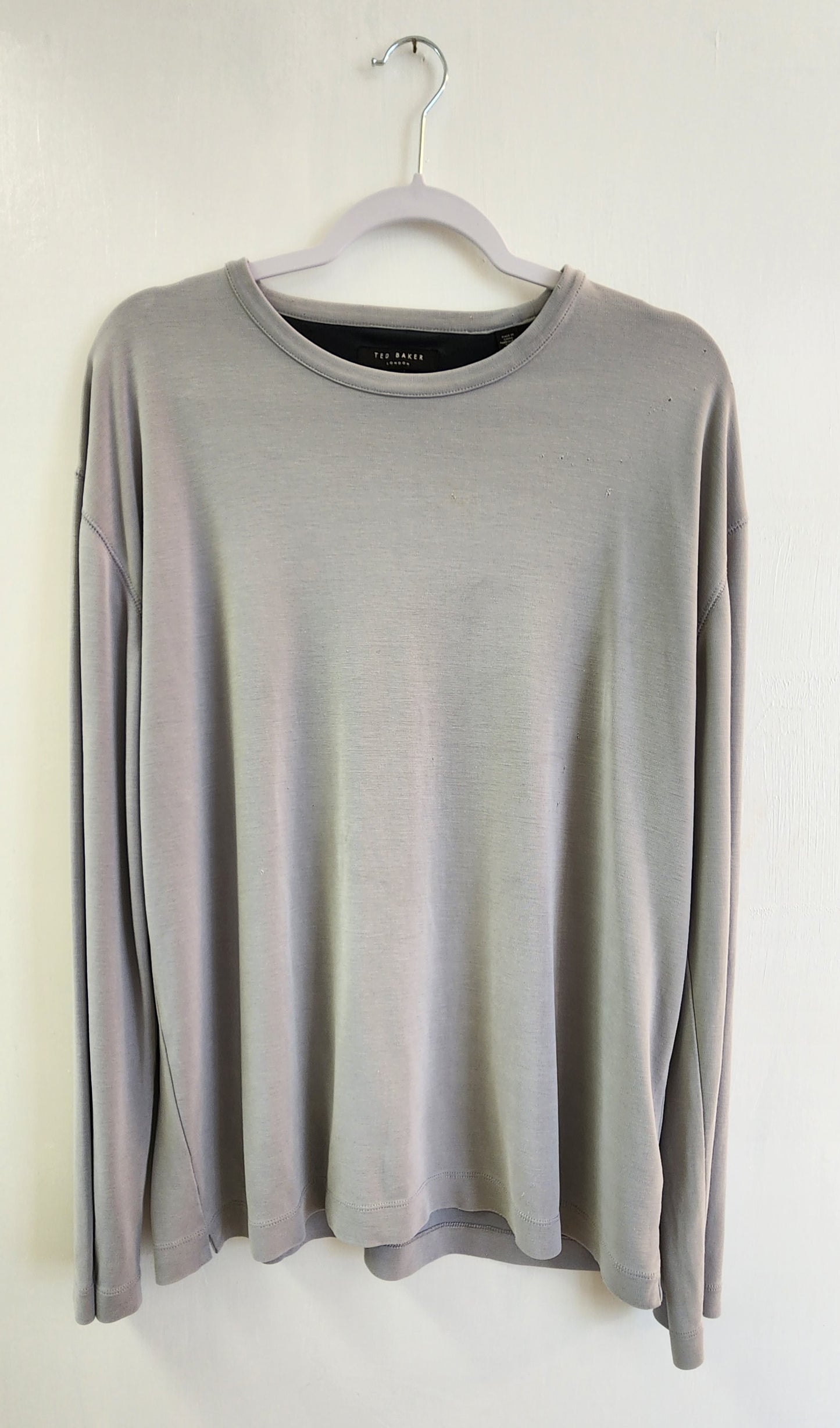 Ted Baker Full Sleeve Gray Round Neck T-Shirt