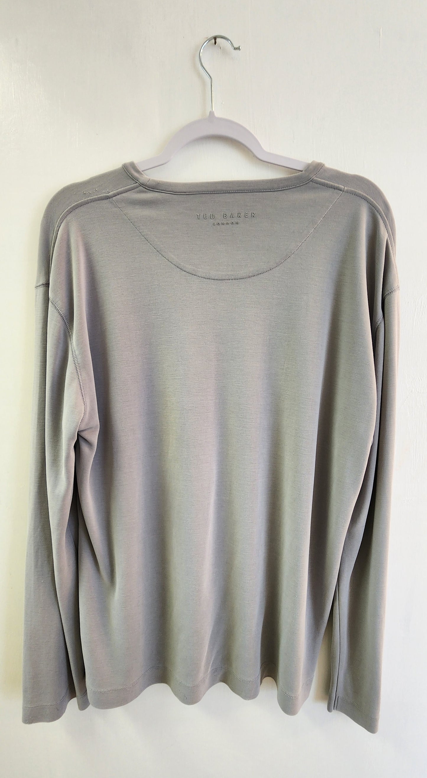 Ted Baker Full Sleeve Gray Round Neck T-Shirt