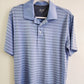 Brooks Brothers Blue Striped Collared Neck T-Shirt, L