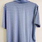 Brooks Brothers Blue Striped Collared Neck T-Shirt, L