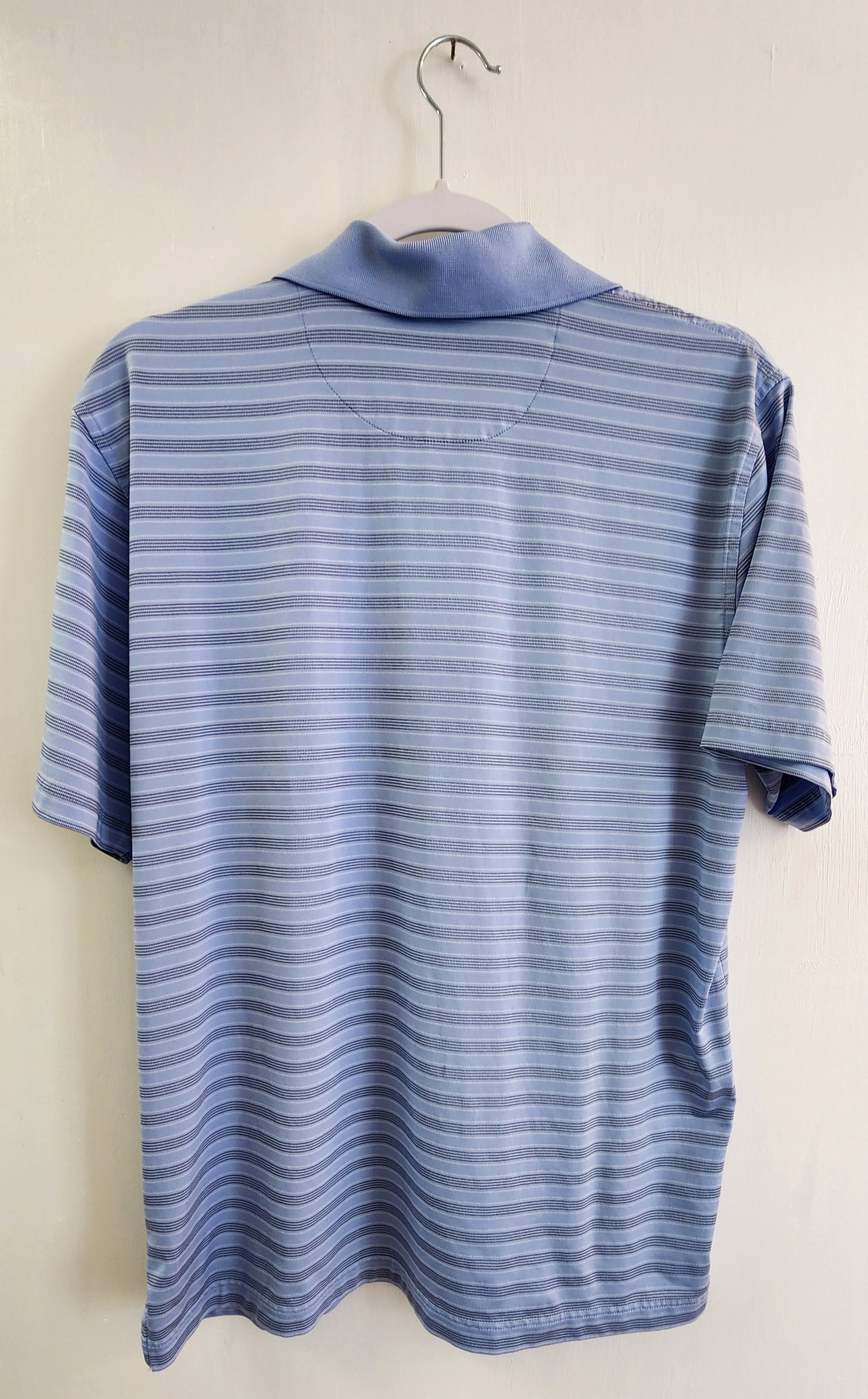 Brooks Brothers Blue Striped Collared Neck T-Shirt, L