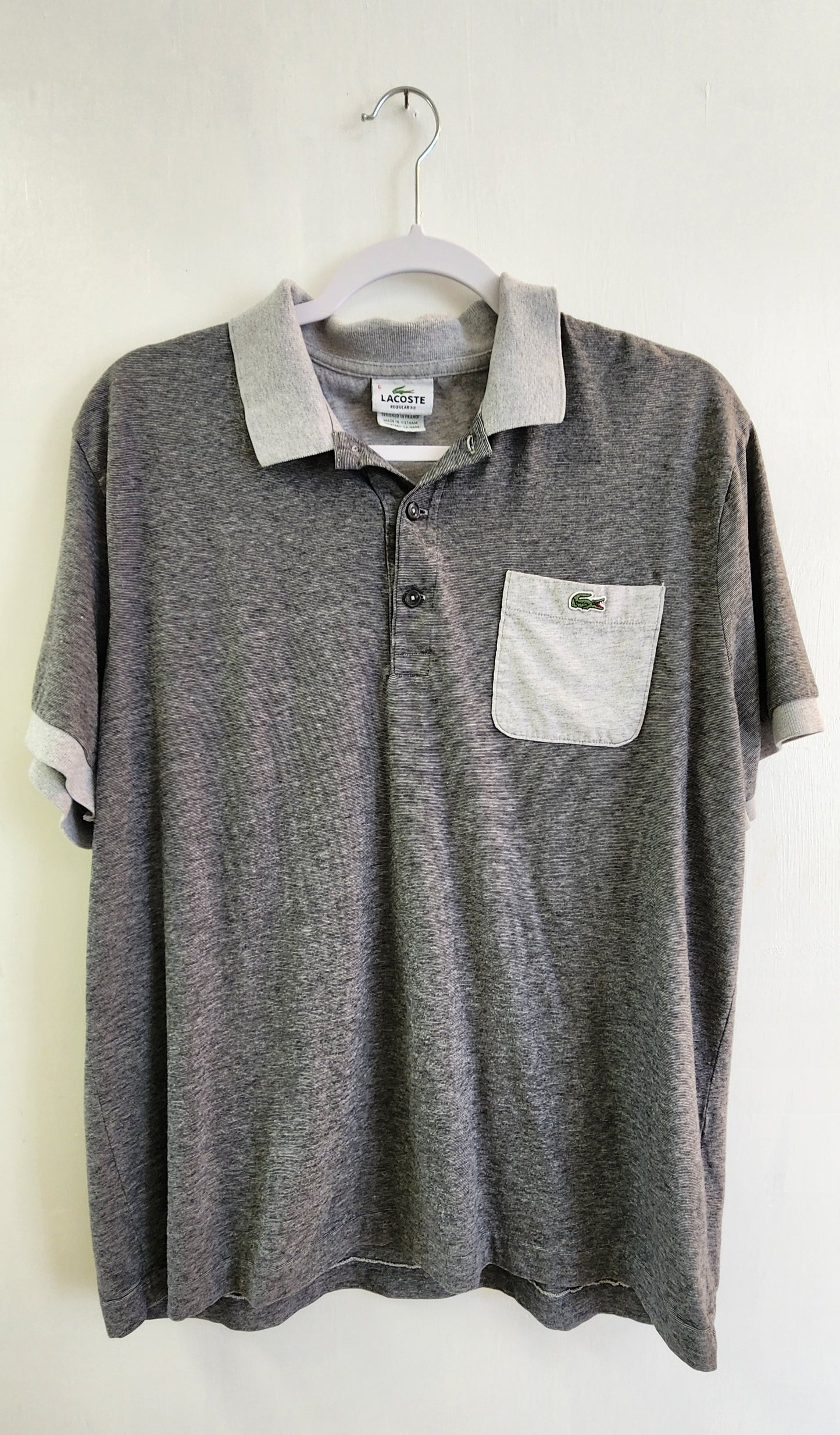 Lacoste Regular Fit Gray Collared Neck T-Shirt