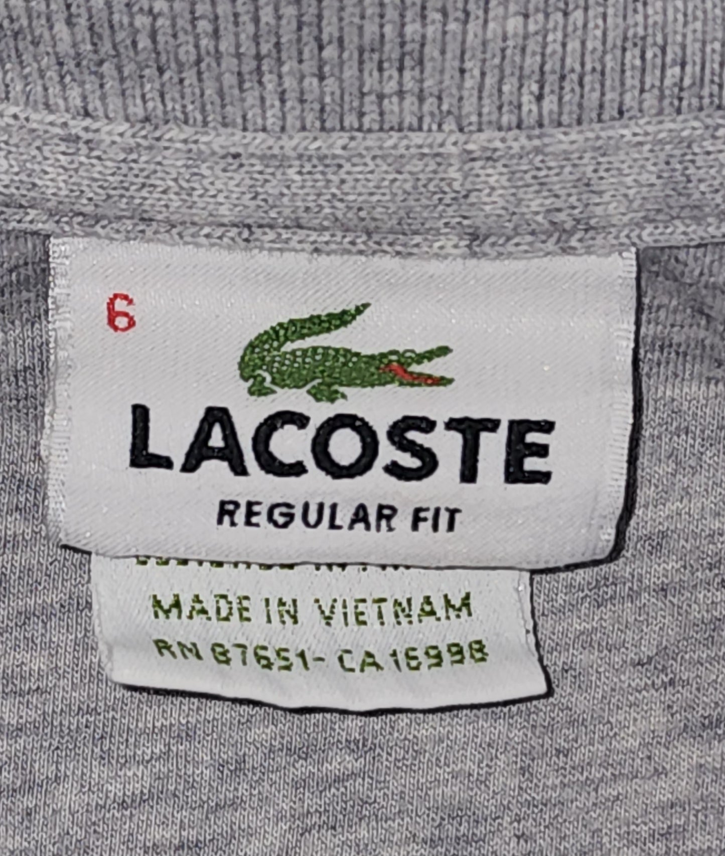 Lacoste Regular Fit Gray Collared Neck T-Shirt