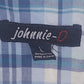 Johnnie-O White & Blue Checked Full Sleeve Shirt - L