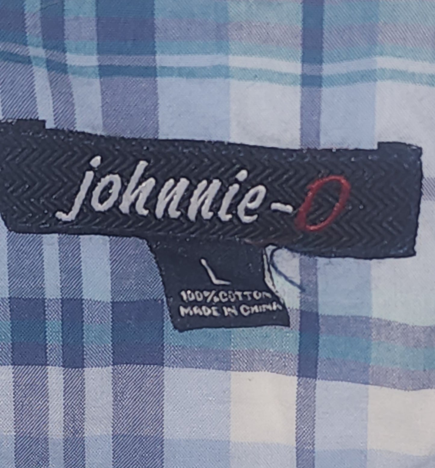 Johnnie-O White & Blue Checked Full Sleeve Shirt - L