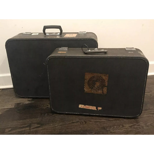 Lot of (2) Vtg Skyway Luggage Carry-On Suitcase Set - Retro Gray (NO Keys)