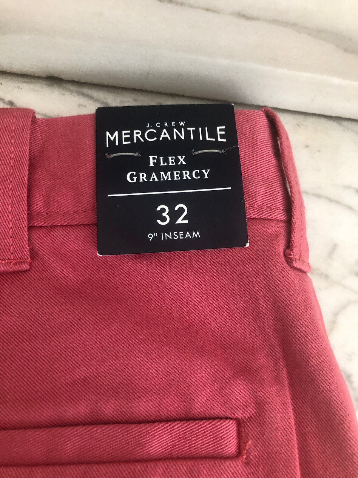 NWT J. Crew Mercantile Flex Gramercy Red Chino Shorts - mens sz 32 w/ 9” inseam