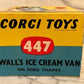 VTG ORIGINAL CORGI TOYS 447 WALL’S ICE CREAM VAN ON FORD THAMES w/ BOX NEAR MINT