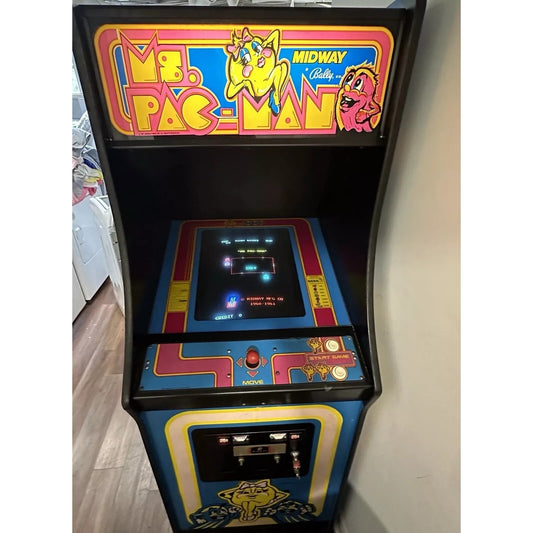 Vintage Original 1981 Midway Bally's Ms PAC-MAN Coin-Op Arcade Machine + Manual