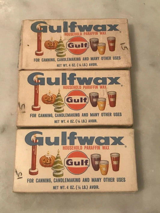 Vintage NOS Gulf Gulfwax Paraffin Wax for Canning Candlemaking (2.5 Blocks)