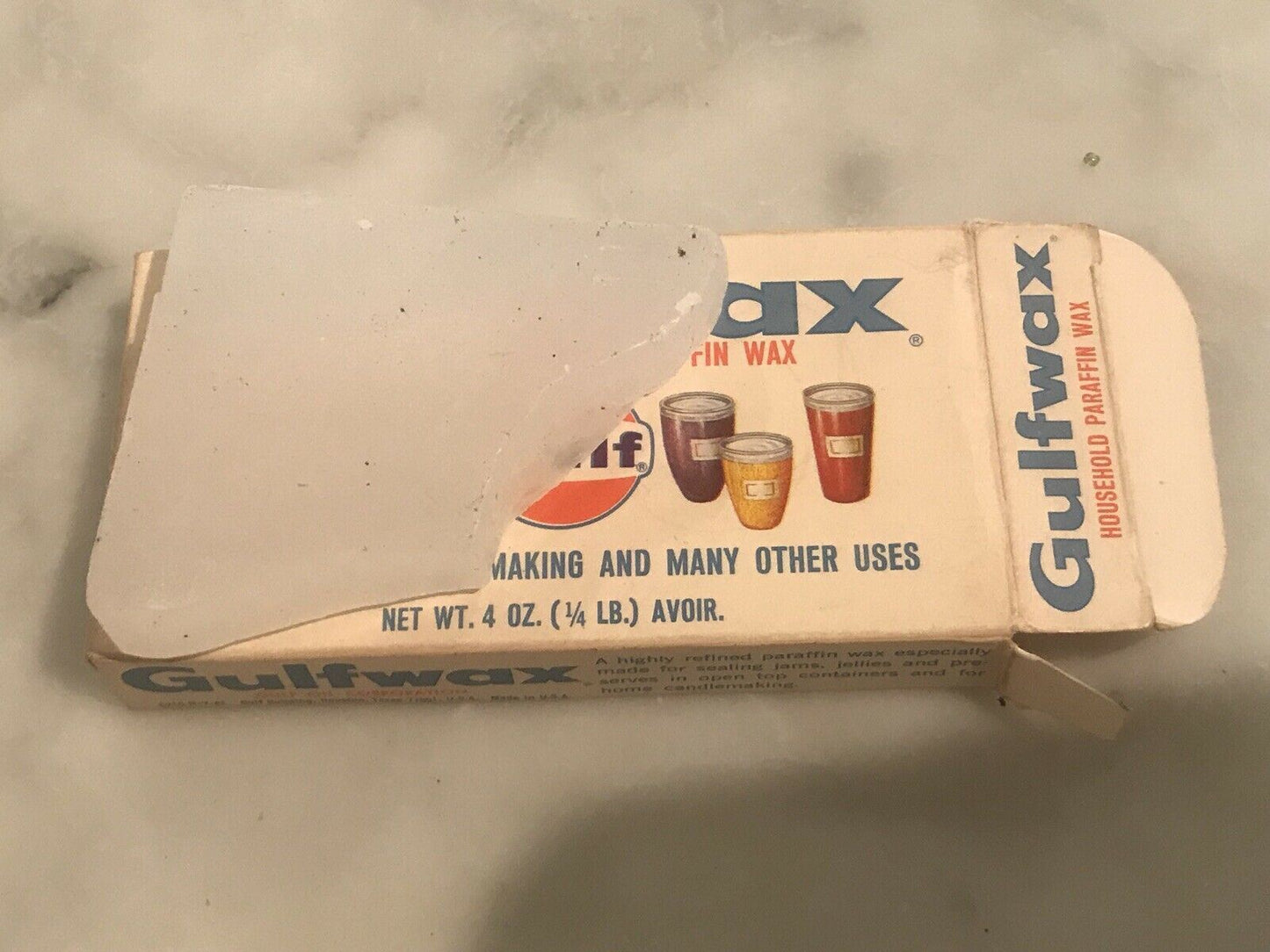 Vintage NOS Gulf Gulfwax Paraffin Wax for Canning Candlemaking (2.5 Blocks)