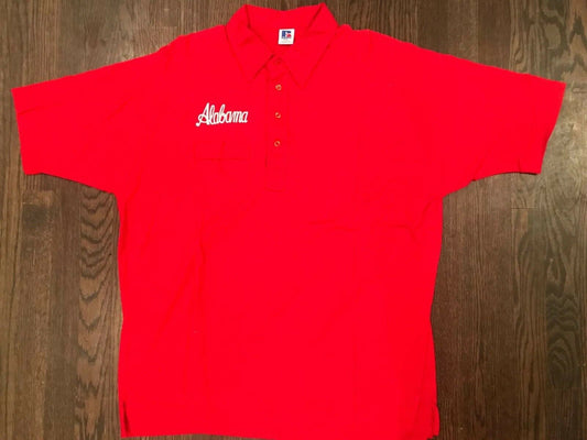 NOS Vtg Russell Athletic Alabama Crimson Tide 4-Button Polo Shirt w/ Pocket XXXL