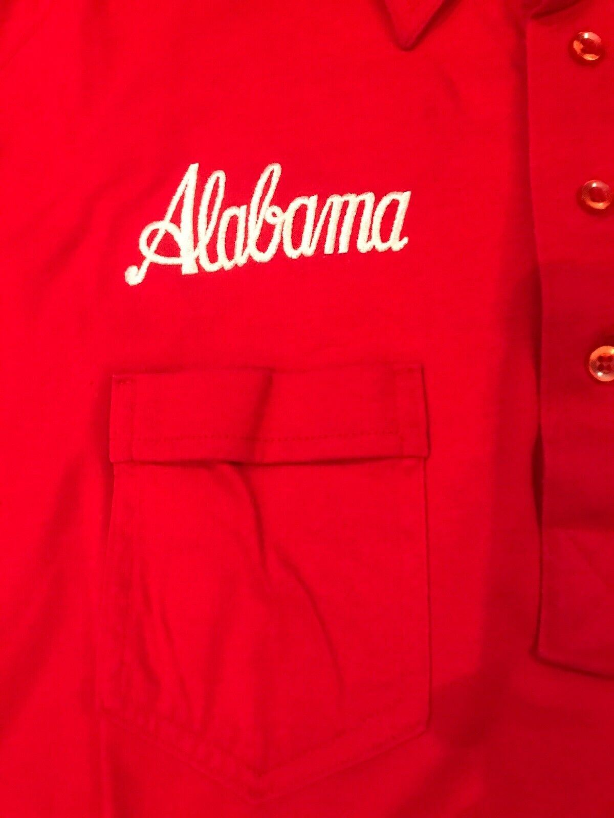 NOS Vtg Russell Athletic Alabama Crimson Tide 4-Button Polo Shirt w/ Pocket XXXL