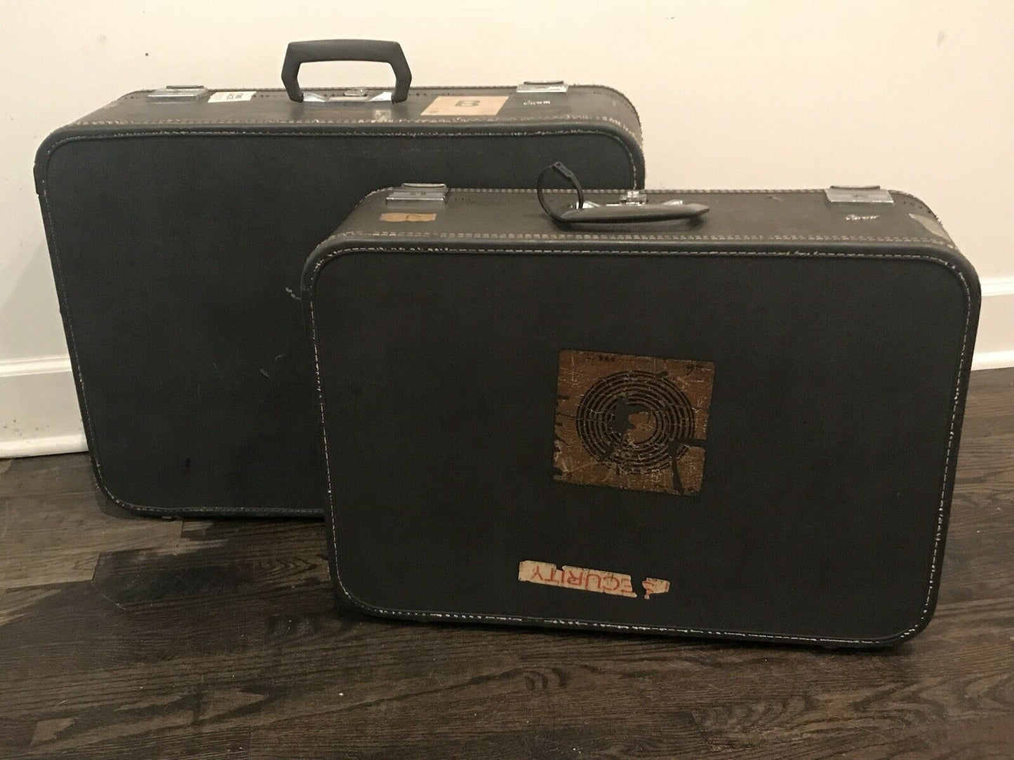 Lot of (2) Vtg Skyway Luggage Carry-On Suitcase Set - Retro Gray (NO Keys)