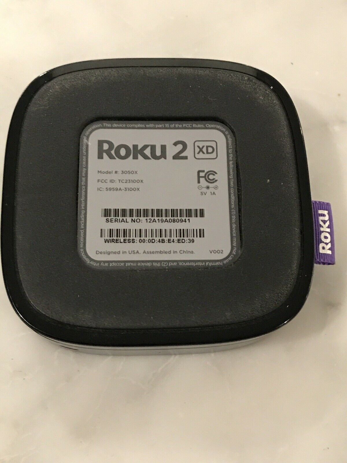 EUC Roku 2 XD 3050X Media Streamer - NO REMOTE