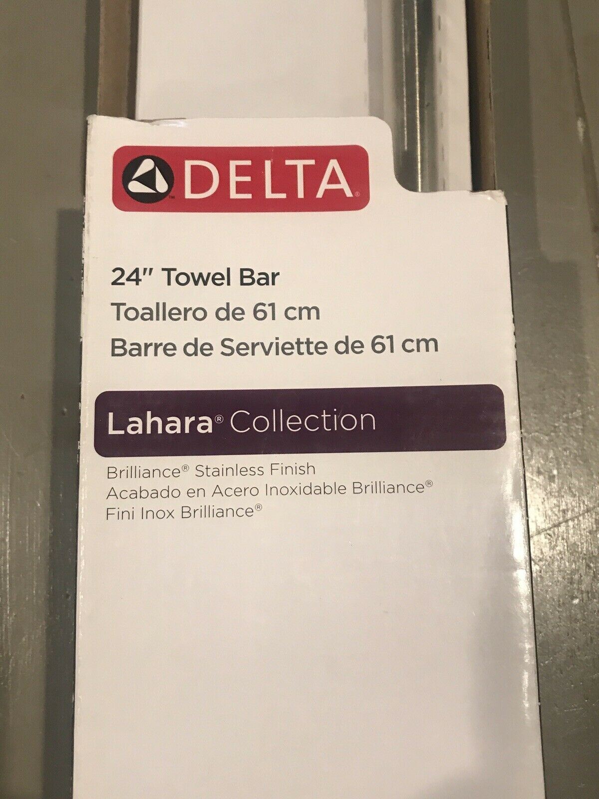 NIB NEW Delta Lahara 24 In. Stainless Steel Towel Bar (73824-SS)