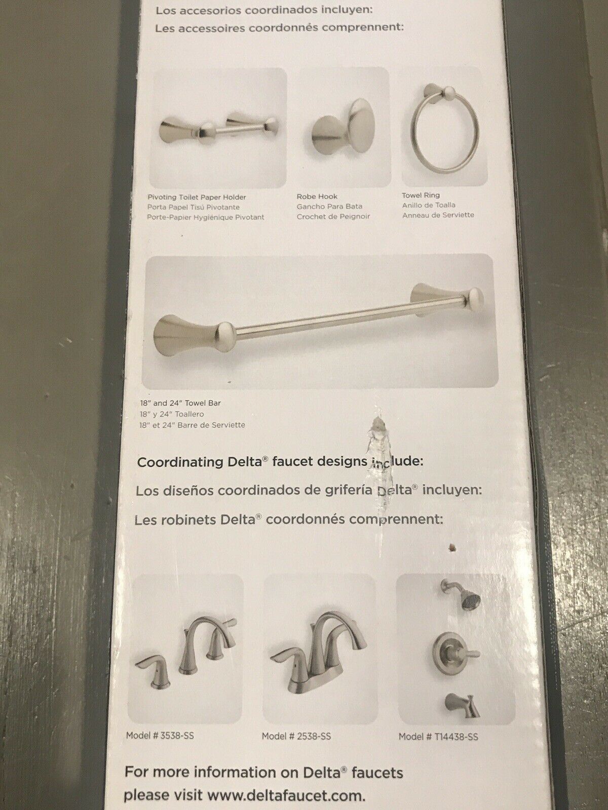 NIB NEW Delta Lahara 24 In. Stainless Steel Towel Bar (73824-SS)