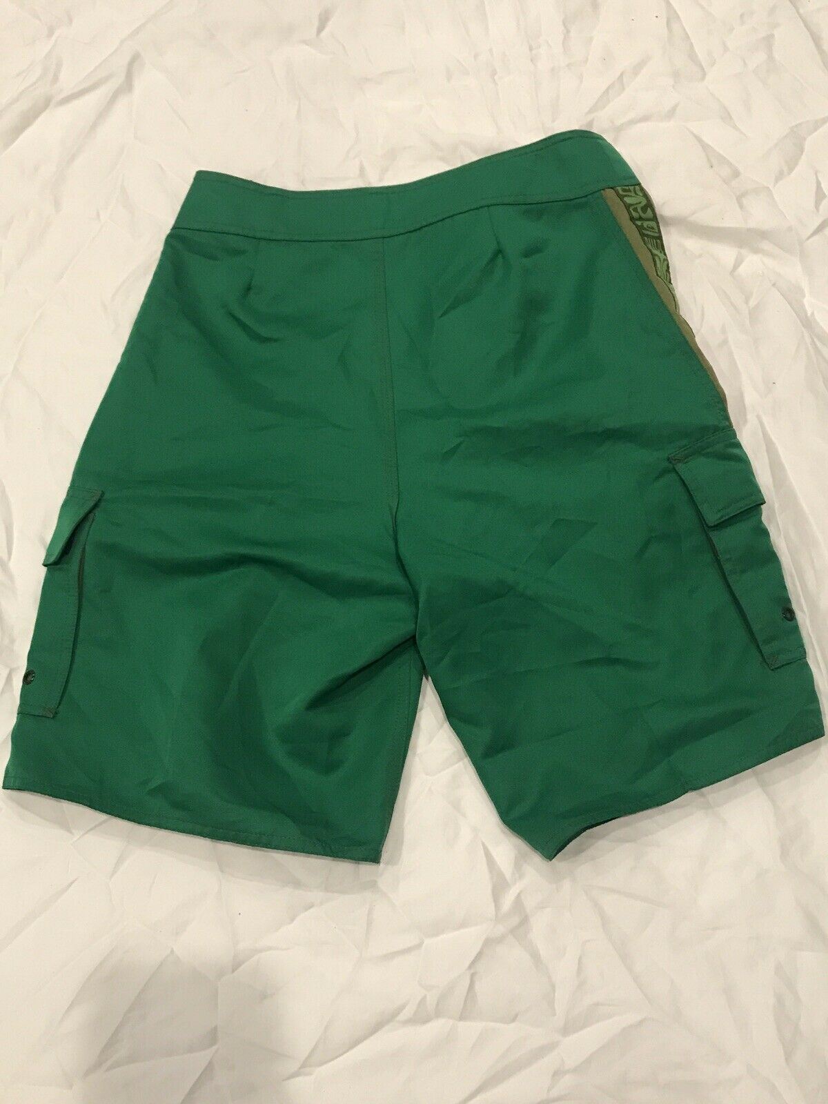 EUC Quicksilver Green Board Shorts Swim Trunks Suit Men Size 29