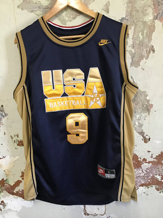 EUC Nike USA Original Dream Team Basketball Jersey - Michael Jordan #9 - Size L