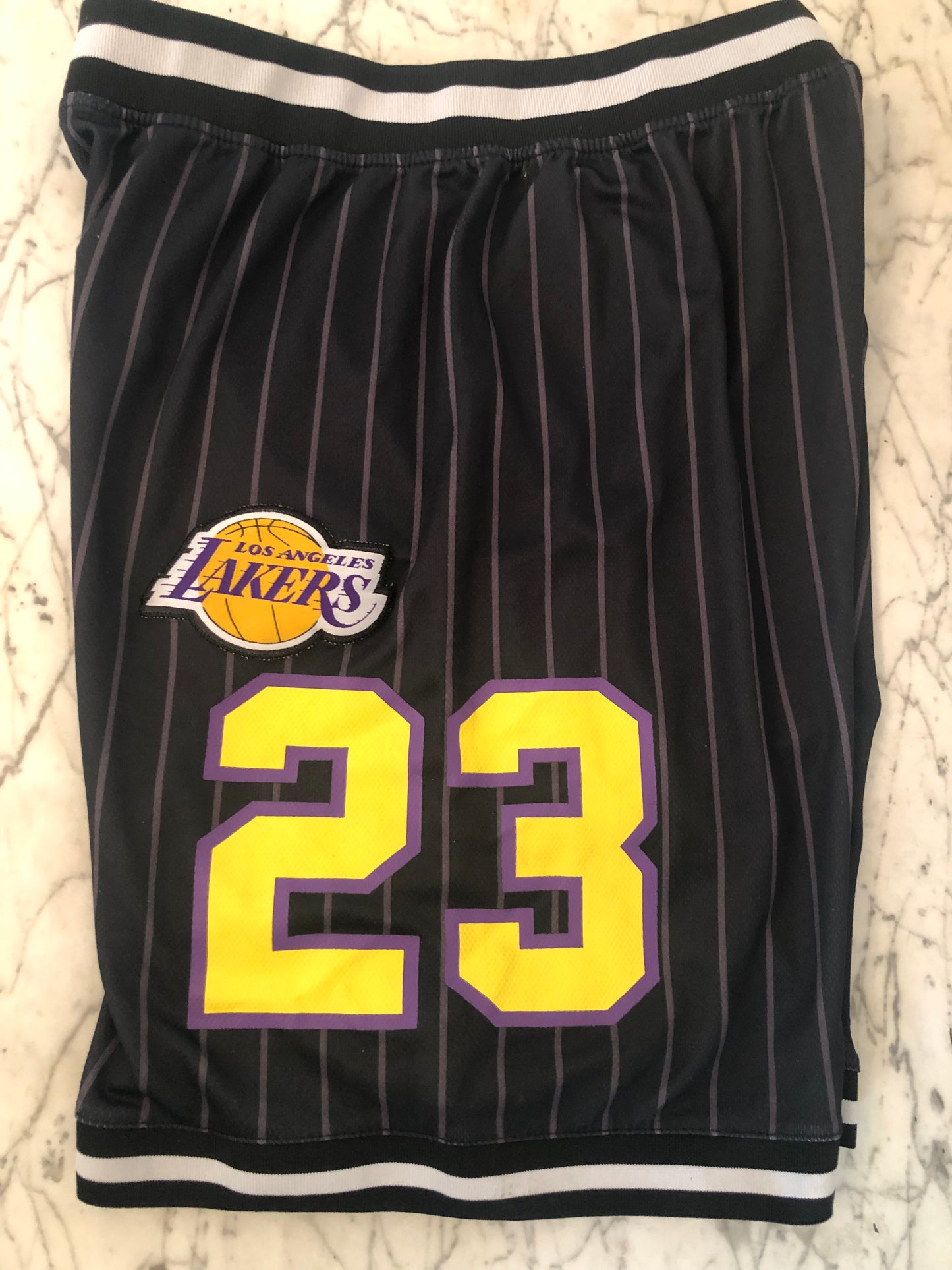 Los Angeles Lakers #23 Lebron James NBA Shorts - Sz: Medium