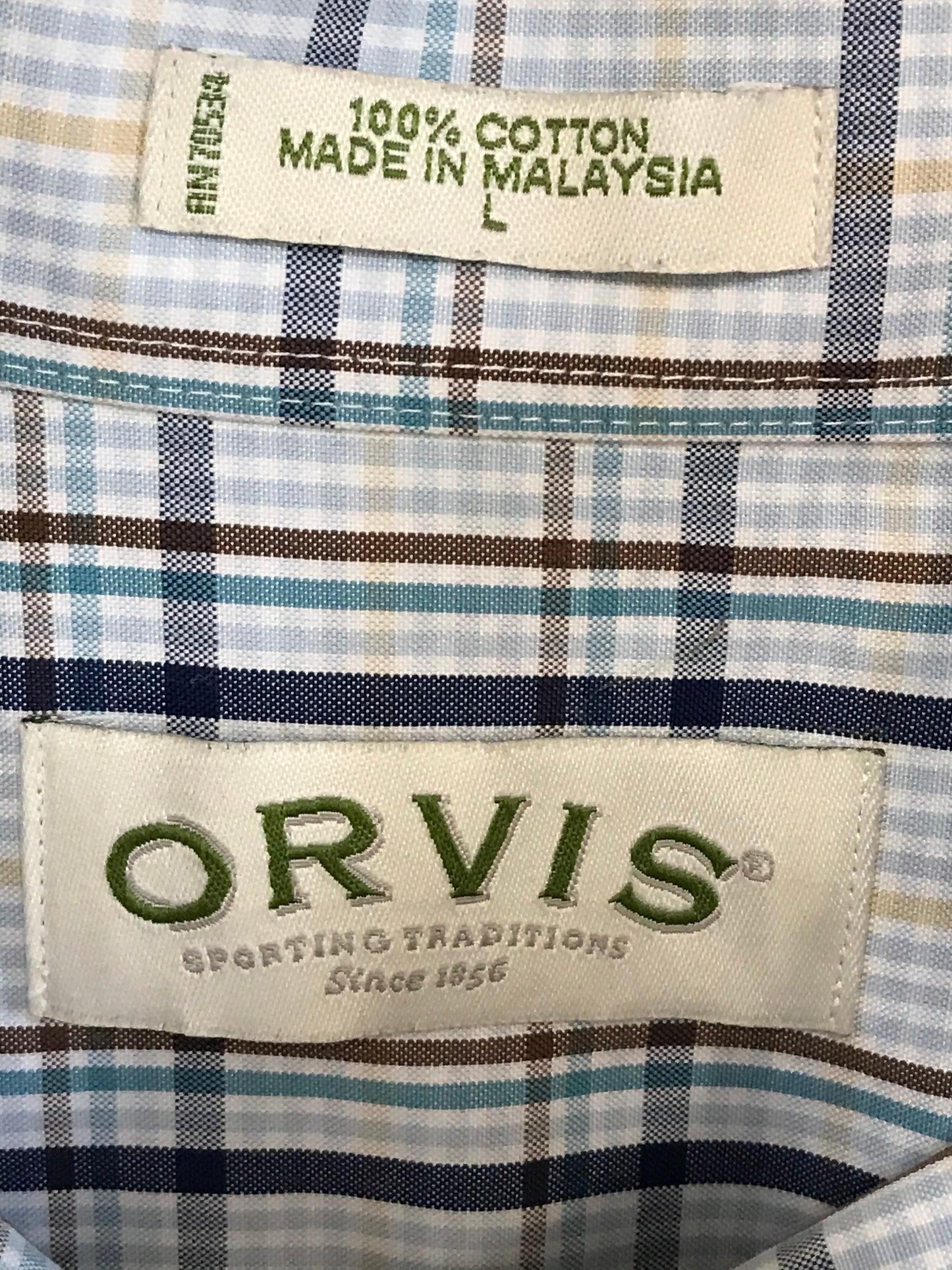 EUC ORVIS Button Down Long Sleeve Plaid Shirt - Mens Large